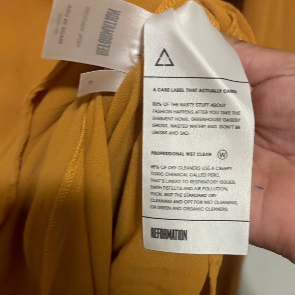 Reformation | Delancey | Mustard yellow long sleeve dress | fall | size 4 Small - Picture 6 of 9